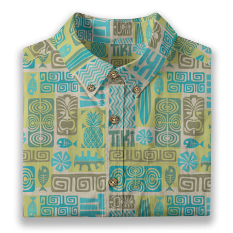 (The Plamix)All-Over Print Men's Breathable Cotton Shirt|125GSM Cotton