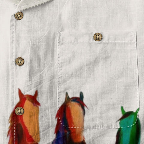 Rainbow Horse Art Hawaiian Shirt