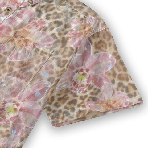 Leopard & Pink Orchid Hawaiian Shirt