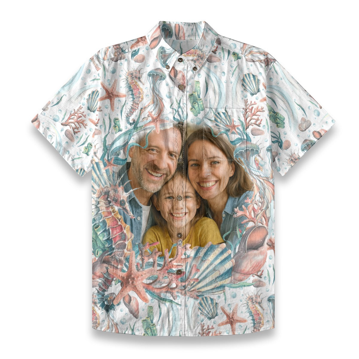 Personalized Hawaiian Shirt with Photo, Ocean Animals Hawaiian Shirt - The Palmix