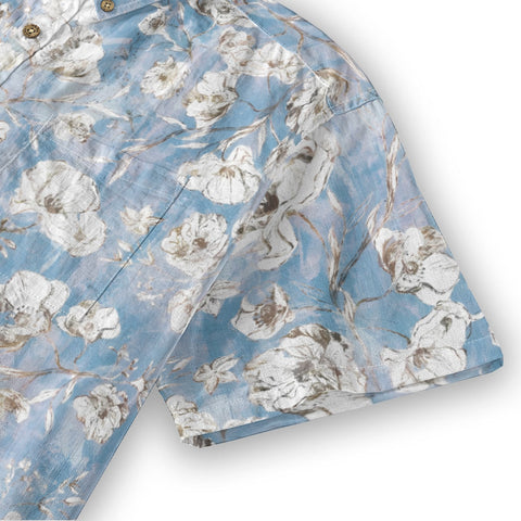 Blues ink flower border