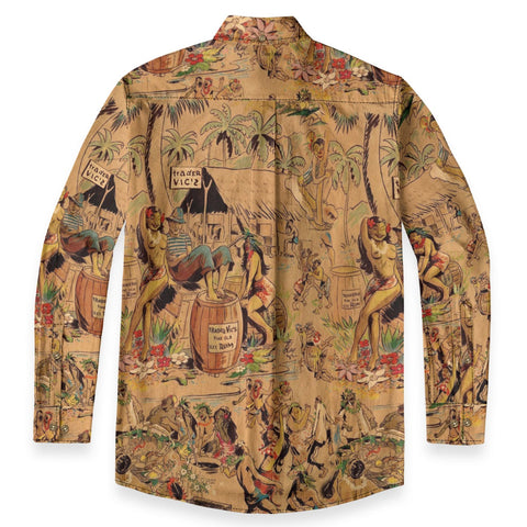 Tiki Tribune – Vintage Newspaper long-sleeve shirt