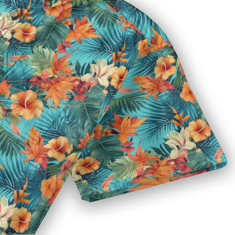 Tropical Bloom – Bright Blue Island Shirt