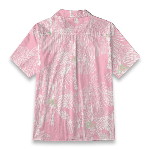 Pink Palm Leaf Hawaiian Shirt