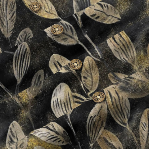 Retro Artistic Dark Leaf & Gold