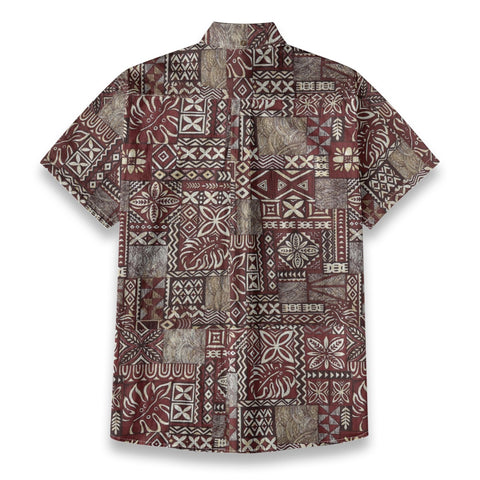 “Tapa Mosaic” – Retro Polynesian Aloha Shirt