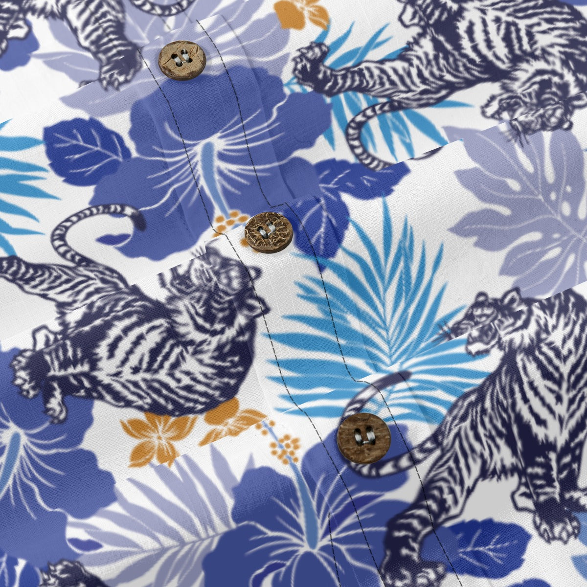 Poetic Oriental Tiger & Hibiscus Floral Shirt