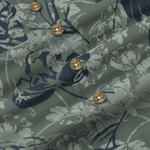 Retro floral art green tone