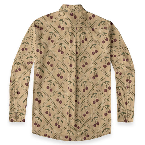 Vintage Cherry Print Long Sleeve Shirt