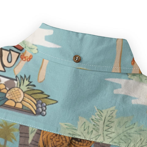 Hawaiian Vintage Pictorial TIKI Island Print Shirt
