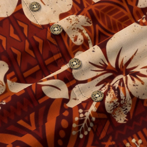 Hibiscus Tribal Hawaiian Shirt