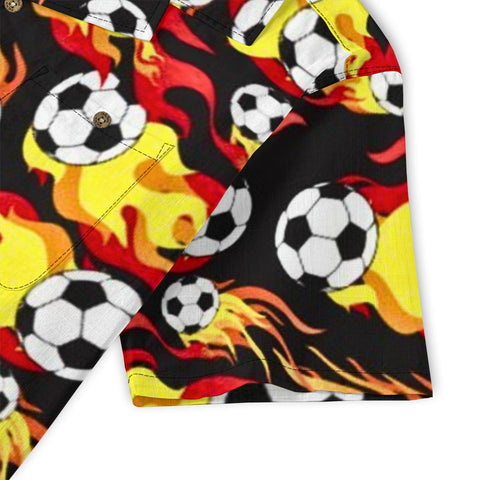 Flaming Soccer Hawaiian Shirt