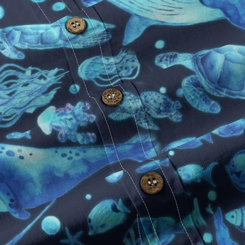 Ocean Dreams – Retro Marine Life Aloha Shirt