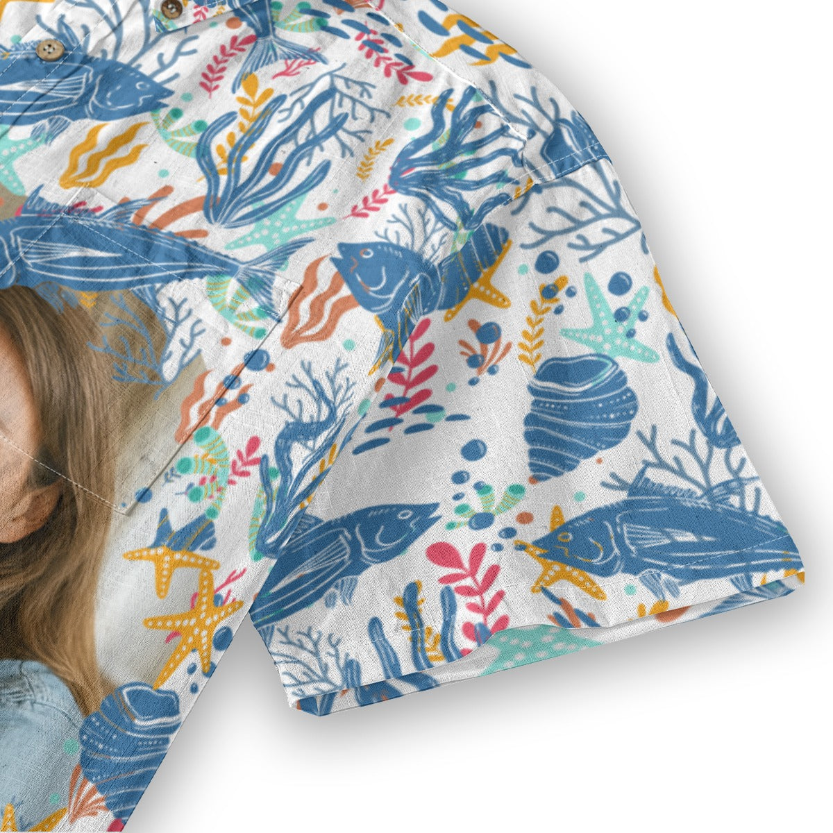 Custom Photo Hawaiian Shirt Ocean Fish Vacation Trip Shirt With Photo Custom, Personalized Shirt Personalized - The Palmix