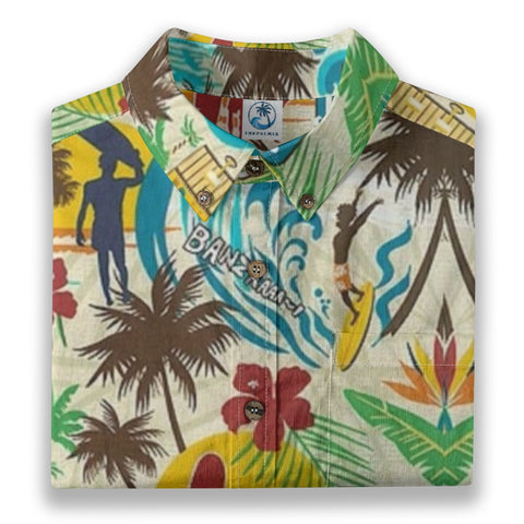 Sunset Surf – Vintage Wave & Surfboard Hawaiian Shirt