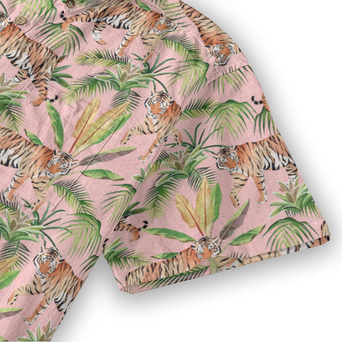 Men's Tiger Print Breathable Cotton Shirt