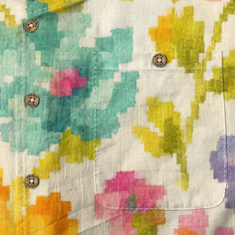 Pixel Floral Hawaiian Shirt