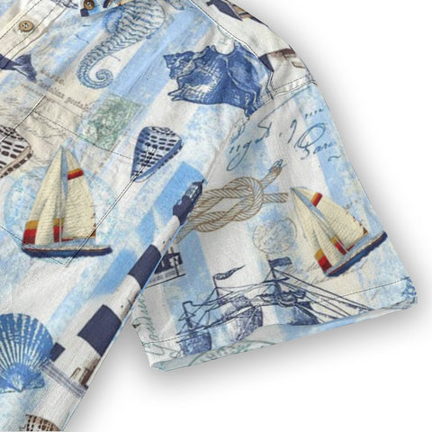 Navigator – Vintage Pictorial Nautical Style Hawaiian Shirt