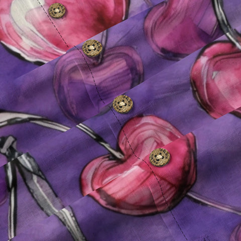 Purple Heart Cherry Hawaiian Shirt