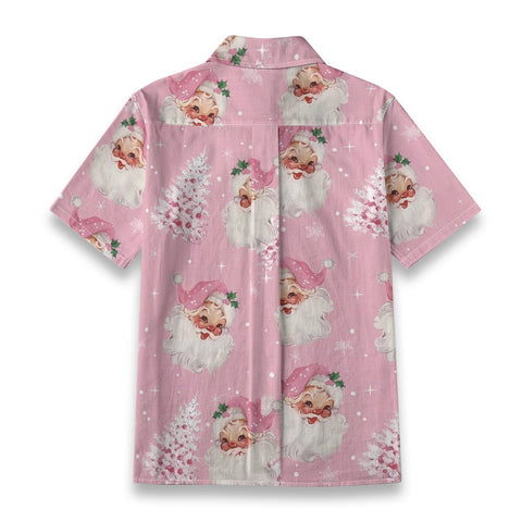 Retro fairy tale with pink Santa Claus