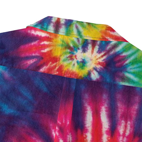 Rainbow Tie-Dye Hawaiian Shirt