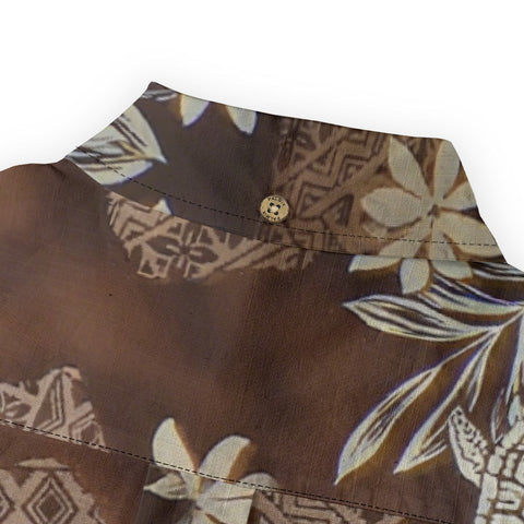 Island Guardian – Tribal Turtle & Floral Hawaiian Long-sleeve shirt