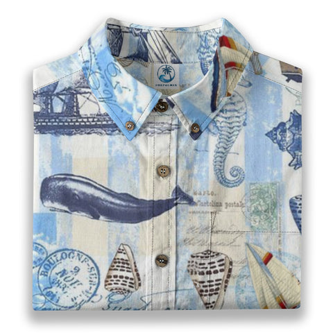 Navigator – Vintage Pictorial Nautical Style Hawaiian Shirt