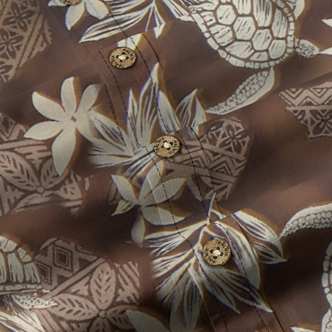Island Guardian – Tribal Turtle & Floral Hawaiian Long-sleeve shirt