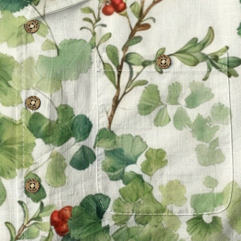 Ginkgo Leaf & Red Berry Hawaiian Shirt