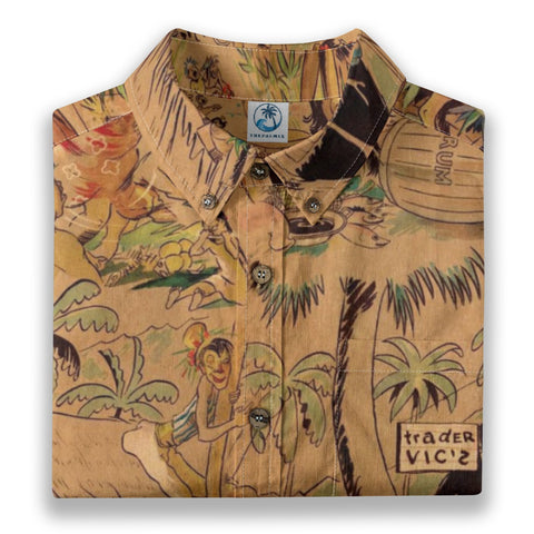 Tiki Tribune – Vintage Newspaper Print Hawaiian Shirt