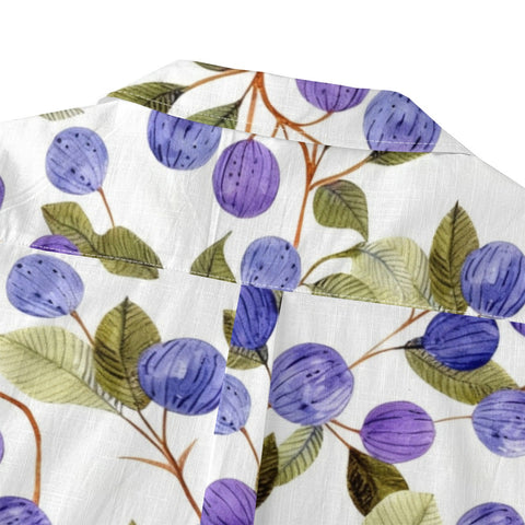 Purple Berry & Leaf Hawaiian Shirt