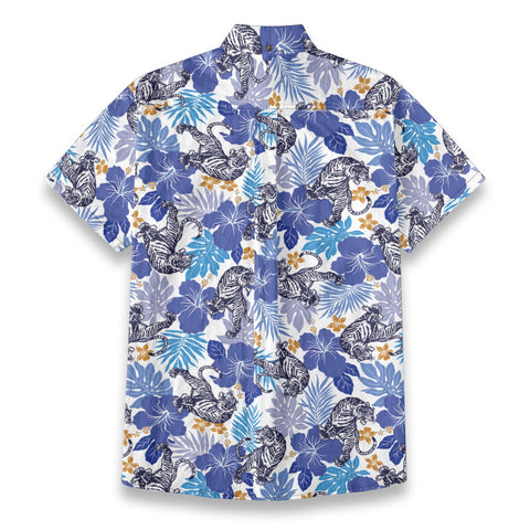 Poetic Oriental Tiger & Hibiscus Floral Shirt