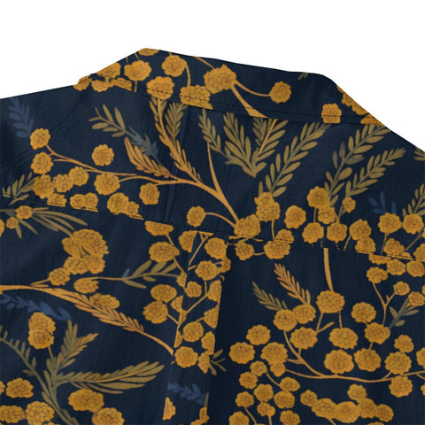 Retro Artistic Navy Gold Floral