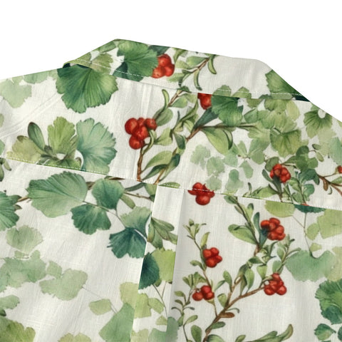 Ginkgo Leaf & Red Berry Hawaiian Shirt