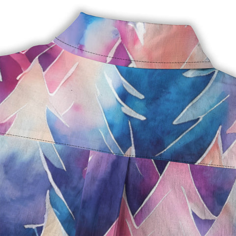 Women's Watercolor Christmas Trees Hawaiian Shirt