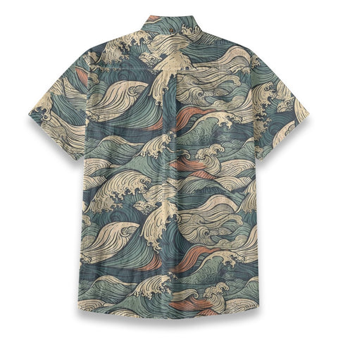 Ocean Surge – Vintage Wave Print Hawaiian Shirt