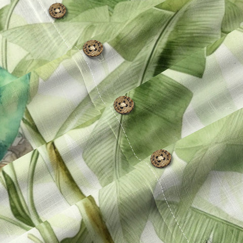 Tropical Parrot & Banana Leaf Hawaiian Shirt