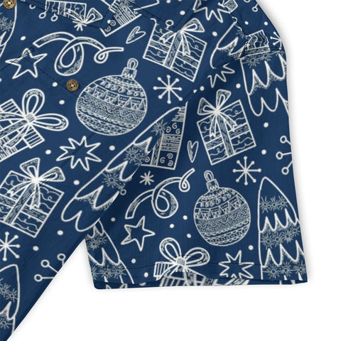 Retro Artistic Navy Christmas Pattern