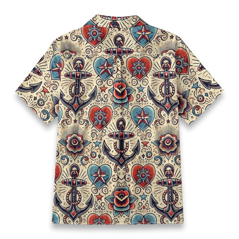 Retro tattoo anchor with heart