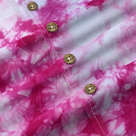Pink Tie-Dye Hawaiian Shirt