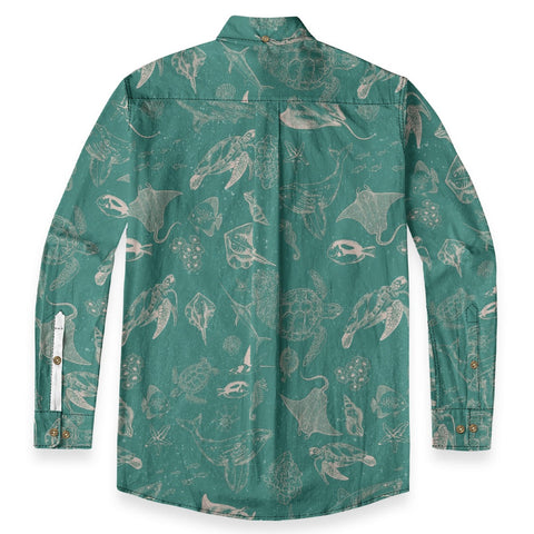 Naturalist – Vintage bottom line drawing  Long-sleeve shirt