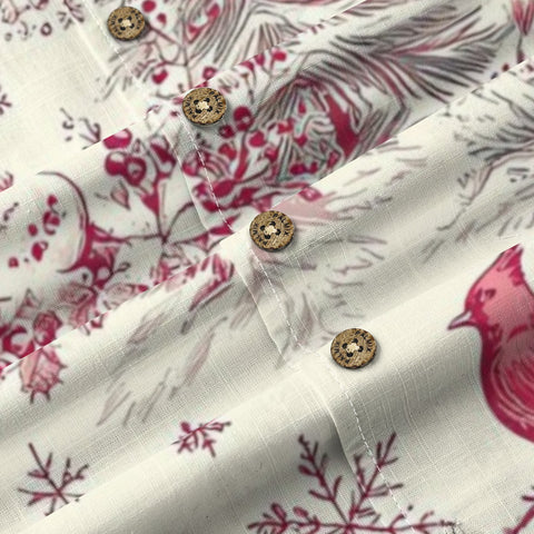 Christmas Cardinal Toile Hawaiian Shirt: