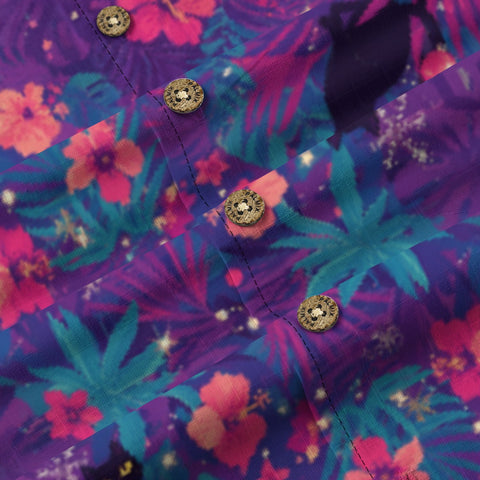 Black Cat Tropical Hawaiian Shirt