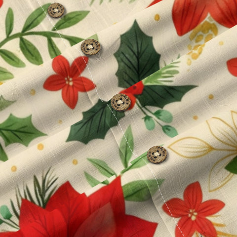 Poinsettia Christmas Hawaiian Shirt
