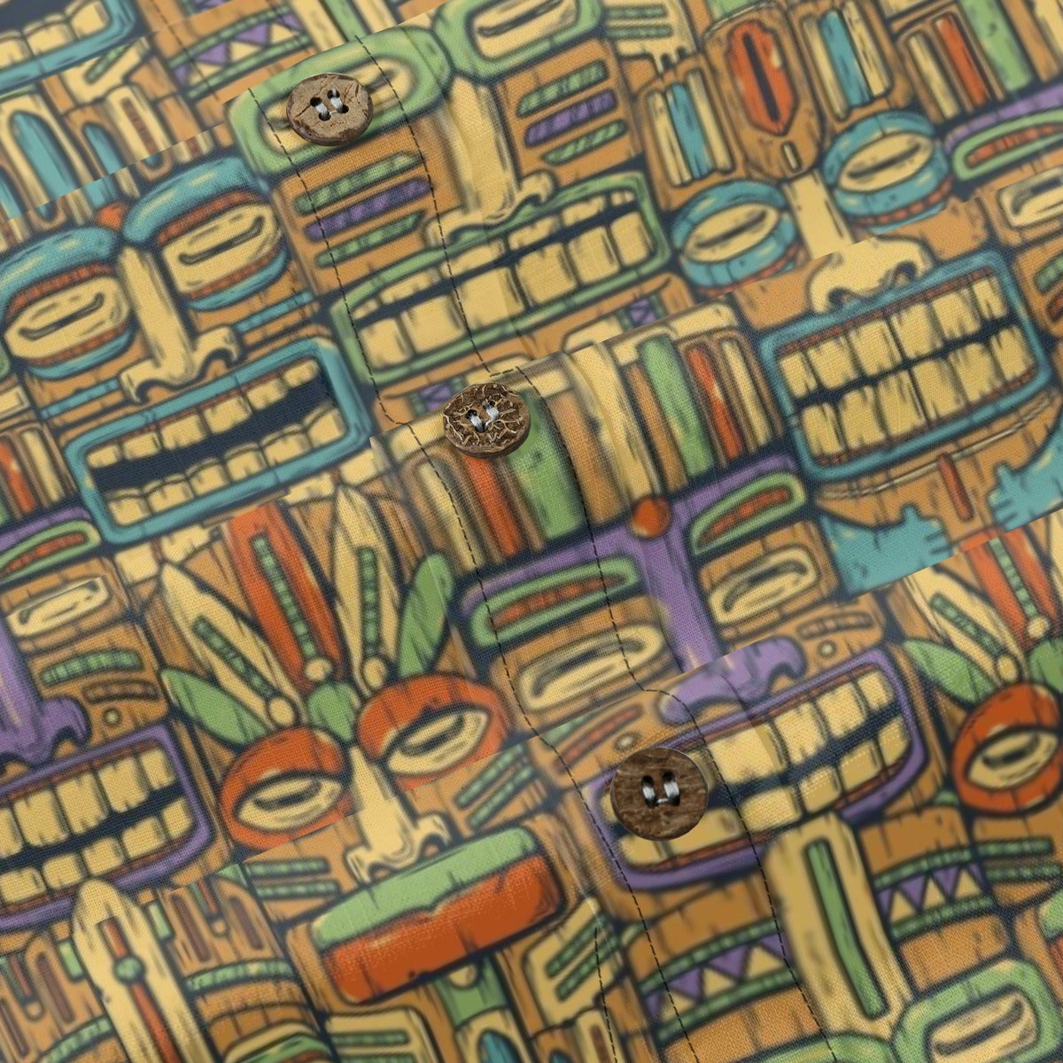 Tiki Vintage print Cotton Hawaii Shirt