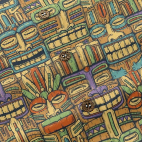 Tiki Vintage print Cotton Hawaii Shirt