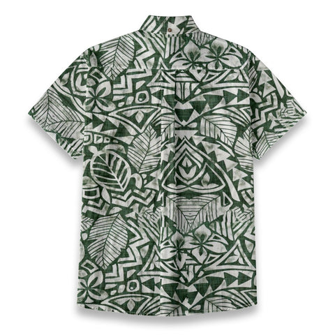 Turtle Whisper – Vintage Tiki Hawaiian Print Shirt Shirt