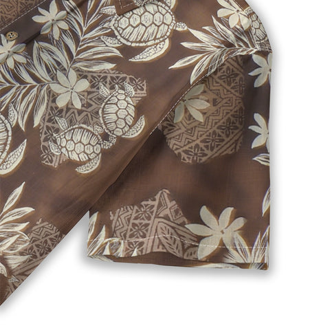 Island Guardian – Tribal Turtle & Floral Hawaiian Shirt