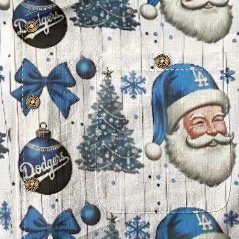 Blue Santa Claus with wind chimes