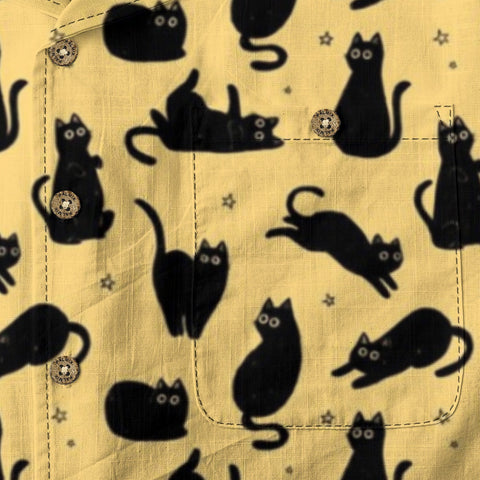 Black Cat Hawaiian Shirt